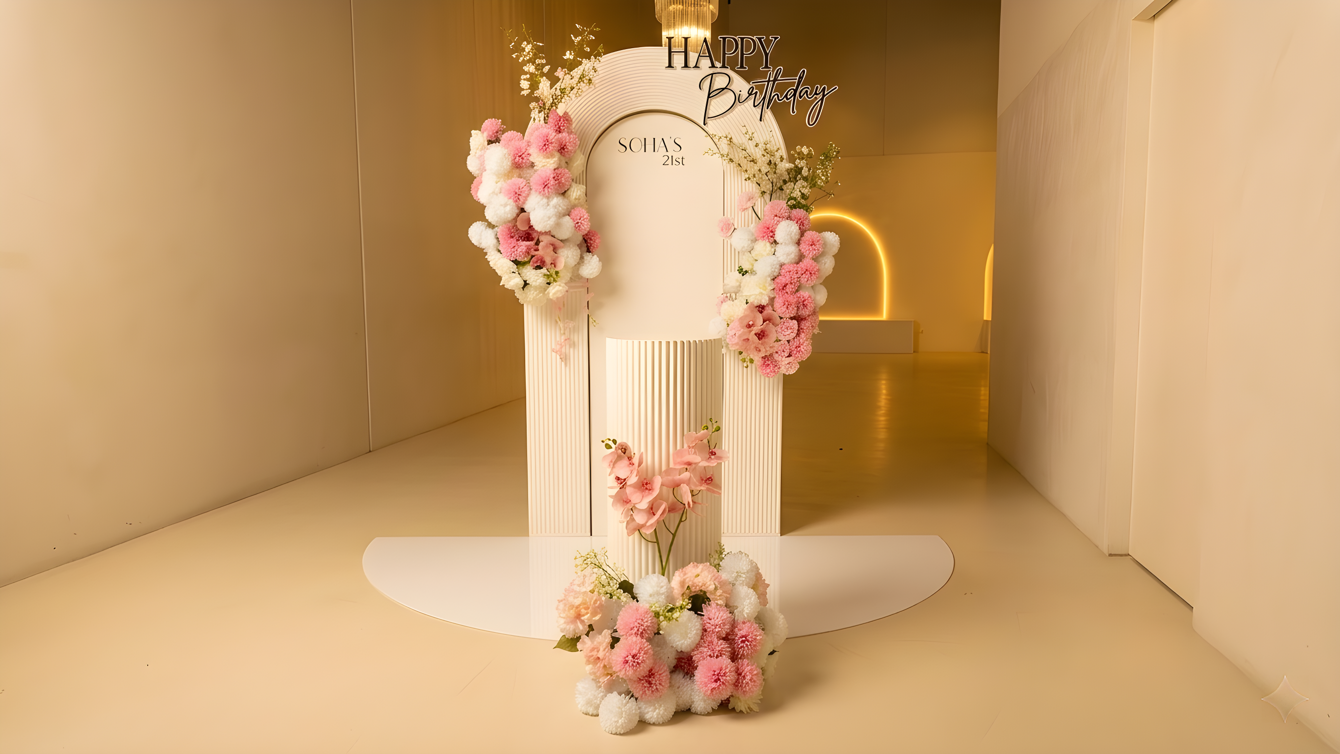 Birthday Female floral backdrop