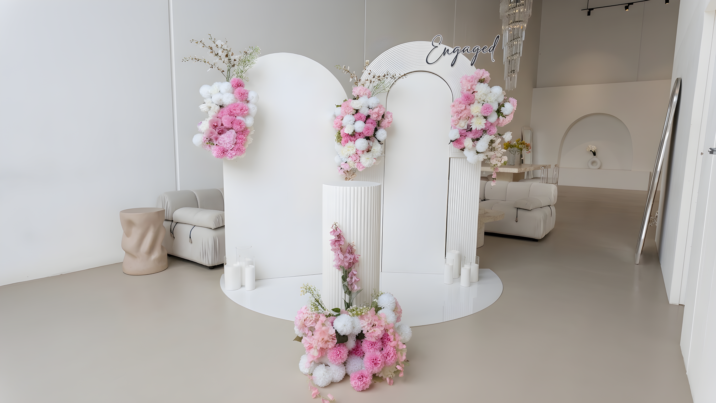 Engagement Option 1 floral backdrop